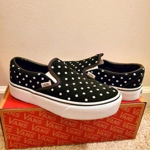 Polka Dot Platform Vans Slip Ons